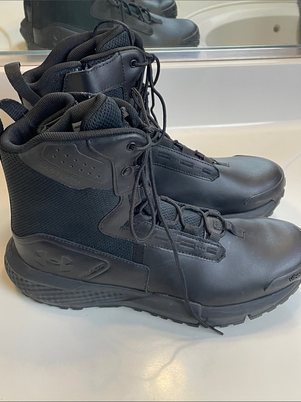 Under Armour Men's Charged Valsetz Zip Waterproof Tactical Black Boots